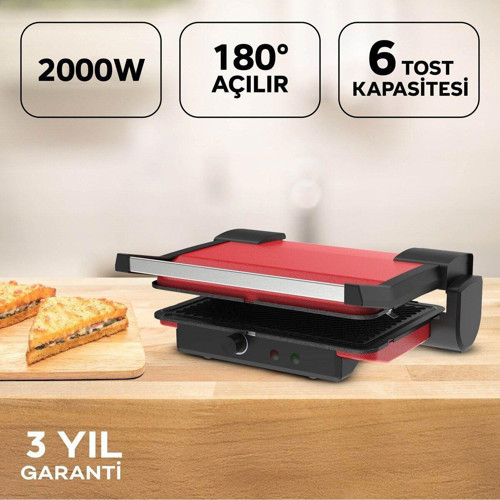 Arte Plus K469 Tost Makinesi-Kırmızı