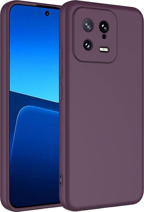 Xiaomi Mi 13 ile Uyumlu Kılıf Kadife Iç Yüzey Silikon Z-Mara Lansman Vieri Kılıf Koyu Mor