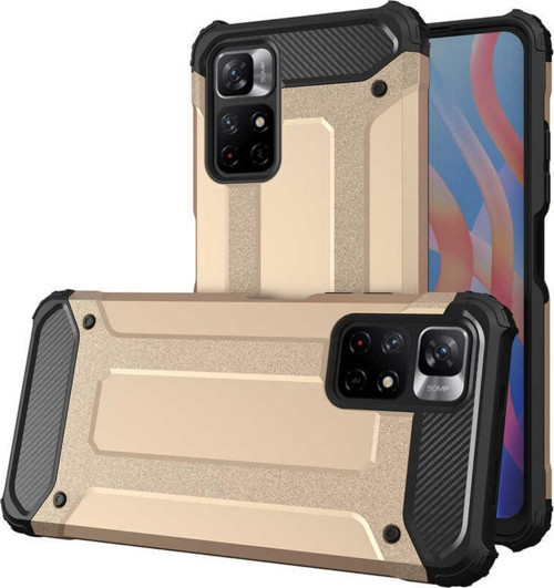 Xiaomi Redmi Note 11t 5g Ile Uyumlu Kılıf Shockproof Zırh Koruma Gold