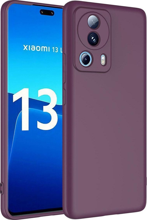 Xiaomi Mi 13 Lite ile Uyumlu Kılıf Kadife Iç Yüzey Silikon Z-Mara Lansman Vieri Kılıf Koyu Mor