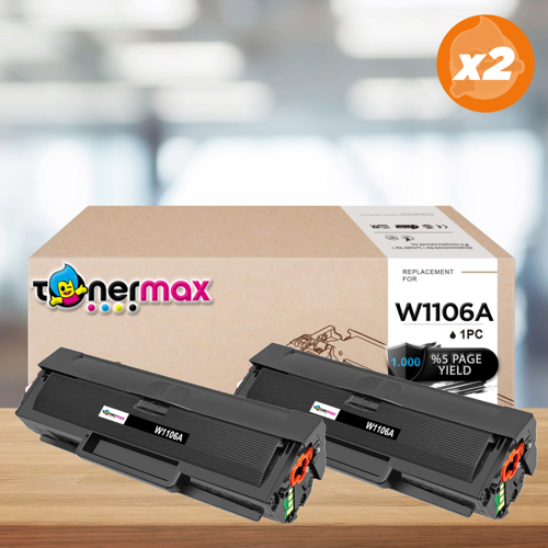 Hp Laser MFP 135R Muadil Toner Çipli 2'li Paket / Hp 106A W1106A