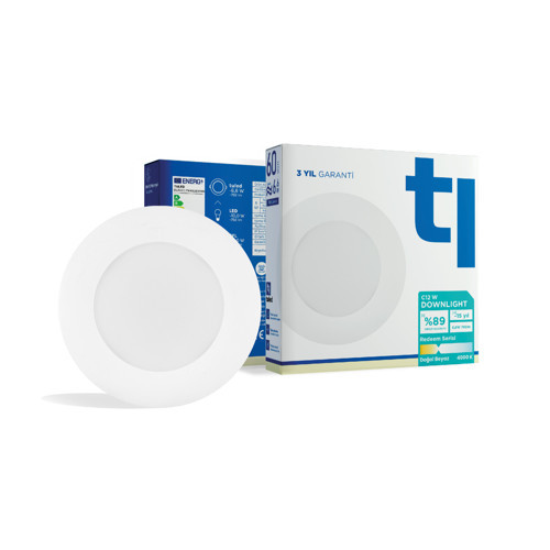 Redeem C12W Downlight, Titreşimsiz, Göz Konforu, Tekli, 792 Lümen, Doğal Beyaz, 4000 Kelvin