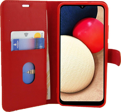 Galaxy A21s Uyumlu Standlı Para Gözlü Kapaklı Trendx Cüzdan Kırmızı