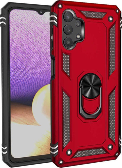 Galaxy A32 5g Shockproof Yüzük Tutuculu Vega Kırmızı