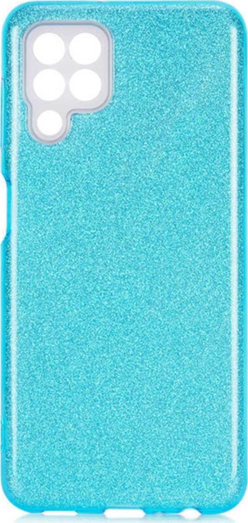 Galaxy M22 Kılıf Simli Shining Silikon Mavi
