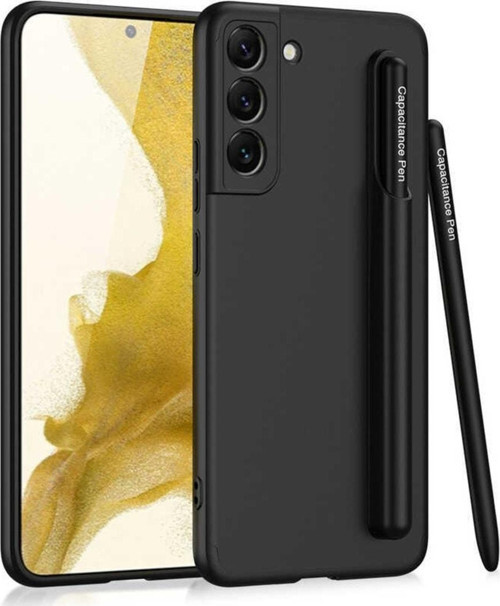 Galaxy S22 Ile Uyumlu Kılıf Kamera Korumalı Kalem Bölmeli + Kalem Hediyeli Fetching Kapak Siyah