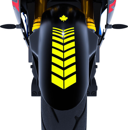 2 Adet Sport Motosiklet Çamurluk Floresan Sarı Kask Sticker Çınar Extreme