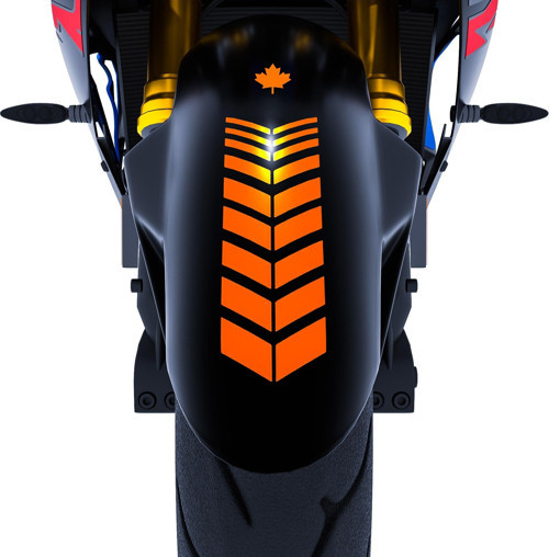 2 Adet Sport Motosiklet Çamurluk Floresan Turuncu Kask Sticker Çınar Extreme