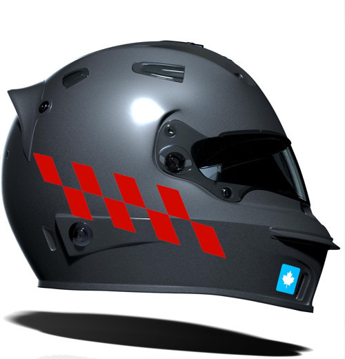 Bayrak Kırmızı Damalı Kask Motosiklet Sticker Takımı Çınar Extreme