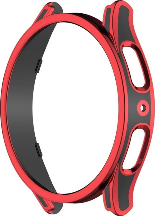Galaxy Watch 4 Ile Uyumlu 44mm Sert Pc Kasa Koruma Watch 4 Ile Uyumlu Gard Çerçeve Red-black