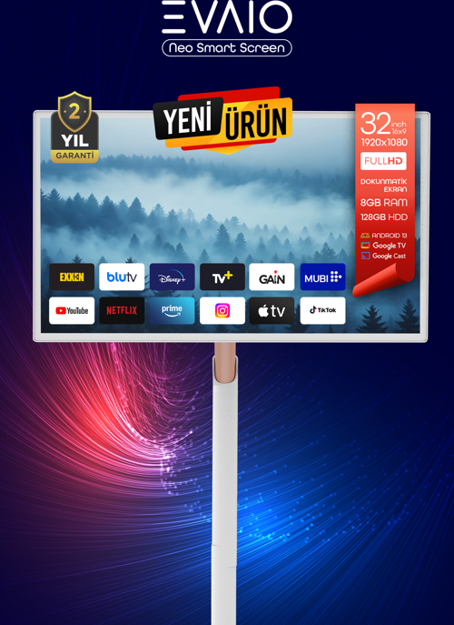 Neo Full HD 32" 82 Ekran Android Smart Taşınabilir LED TV