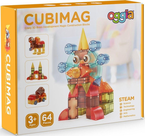 Cubimag 64 Parçalı Premium Manyetik Oyuncak-Blok Seti (Manyetik Küpler) | Steam, Eğitici Bloklar