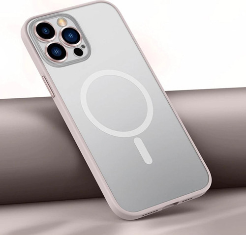 Iphone 13 Pro Max Ile Uyumlu Şeffaf Renkli Transparan Chatoyant Magsafe Uyumlu Kılı Rosegold