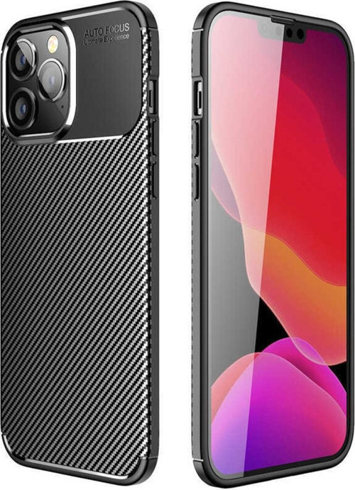 Iphone 14 Pro Max Ile Uyumlu Kılıf Karbon Delüx Tpu Silikon Siyah