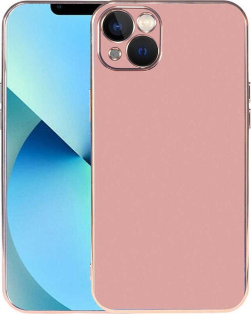 Iphone 13 Ile Uyumlu Kılıf Kamera Korumalı Parlak Renk Tasarımlı Emollient Kılıf Rosegold