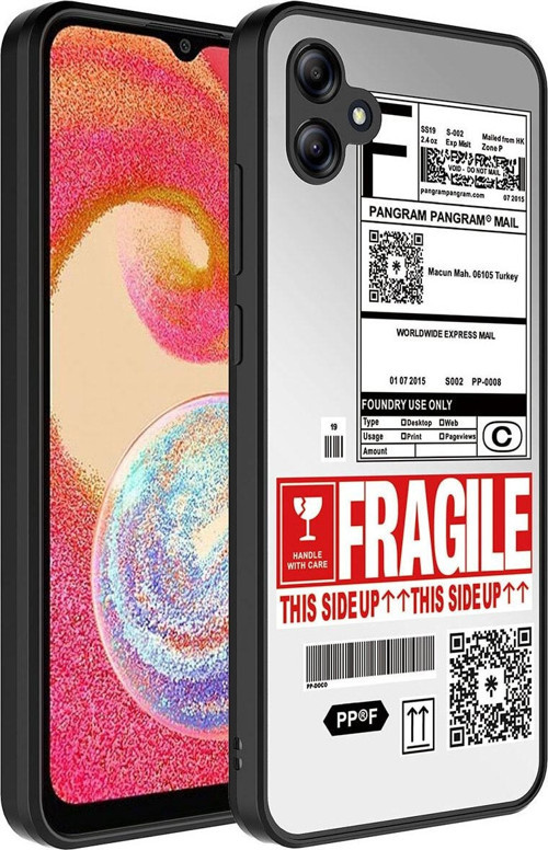 Samsung Galaxy A04e Ile Uyumlu Aynalı Fragi?le Desenli Kamera Korumalı Parlak Z- Mirror Kapak