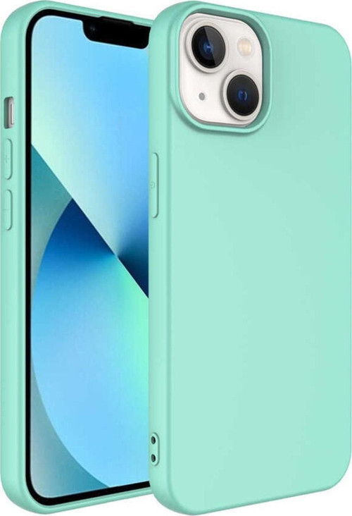Iphone 14 Ile Uyumlu Kılıf Kadife Iç Yüzey Silikon Vieri Kılıf Açık Yeşil