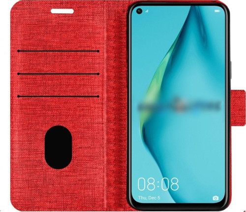 Samsung Galaxy A24 Ile Uyumlu Kılıf Stand Olan Kartvizitli Ve Para Gözlü Kumaş Desen Cüzdan Kılıf