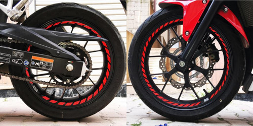 Tam Tur Reflektif Kırmızı Supersport İç Jant Şeridi Sticker Çınar Extreme