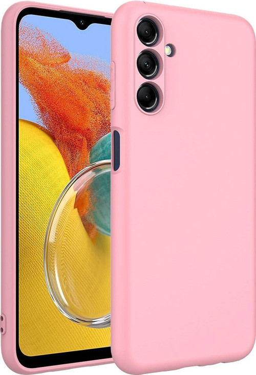 Samsung Galaxy M14 ile Uyumlu Kılıf Kadife Iç Yüzey Silikon Z-Mara Lansman Vieri Kılıf Pembe