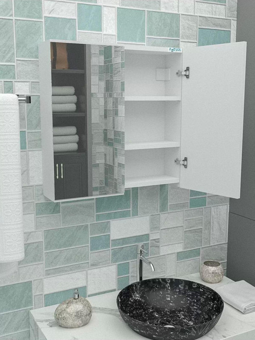 Mebel Elyuyan Üstü Güzgülü 2 Qapılı Hamam Şkafı
