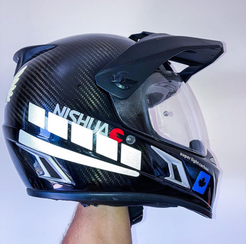 Şerit Tasarımlı Reflektif Gri Motosiklet Kask Sticker Çınar Extreme