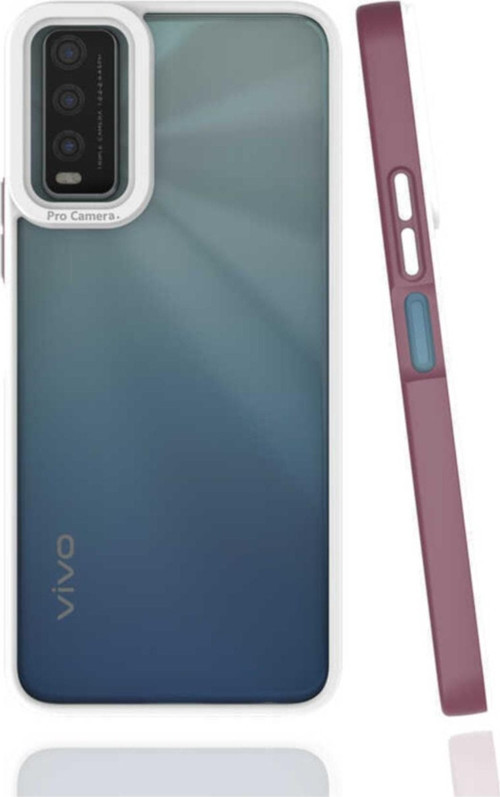 Vivo Y20 Kılıf Kamera Korumalı Mat Yüzeyli Mimi Kapak Mürdüm