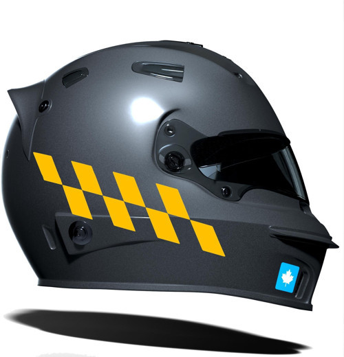 Taksi Sarısı Damalı Kask Motosiklet Sticker Takımı Çınar Extreme