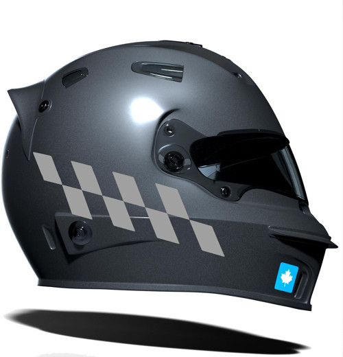 Taş Grisi Damalı Kask Motosiklet Sticker Takımı Çınar Extreme