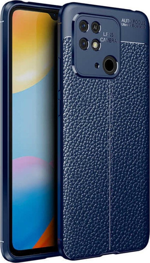 Xiaomi Redmi 10c Ile Uyumlu Kılıf Niss Silikon Deri Görünümlü Lacivert