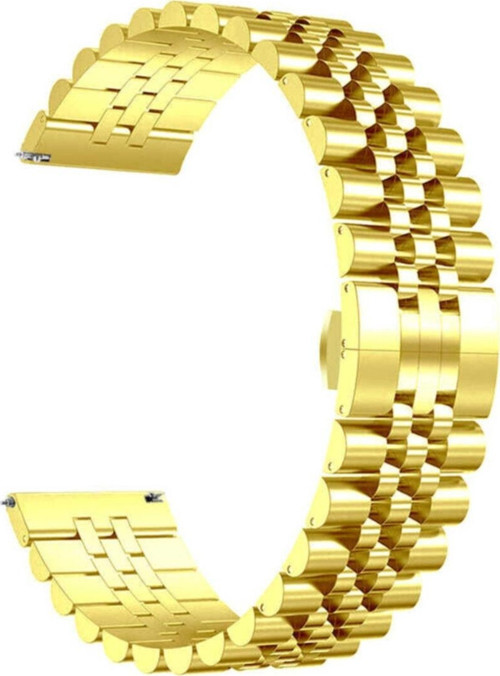 Apple Watch 44mm Parlak Metal Klipsli Kordon Gold