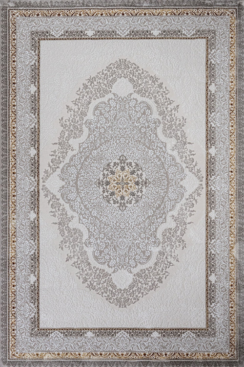 Gri Klasik Etnik Modern Desenli Pamuk Makinada Yıkanabilir Hav Toz Vermez Leke Tutmayan Kaymaz Taban Dijital Makine Baskı Salon Yolluk Mutfak Halı
