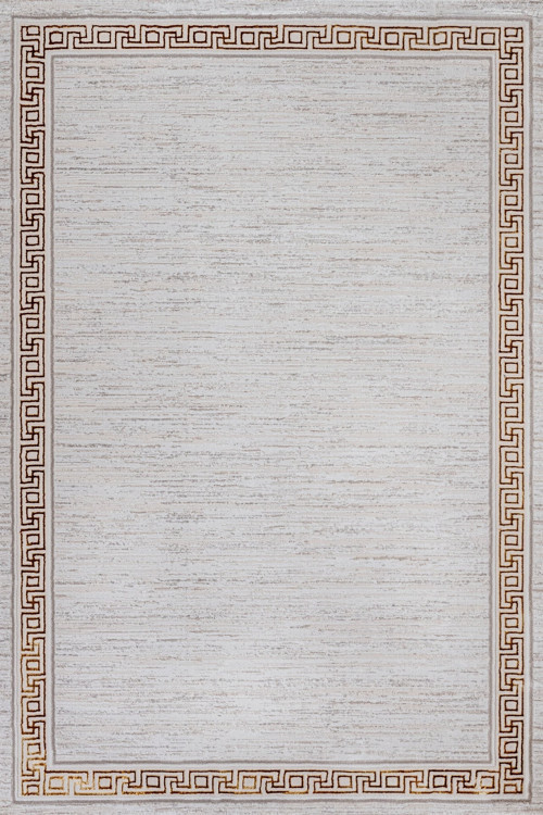 Gold Çerçeveli Etnik Modern Desenli Pamuk Makinada Yıkanabilir Hav Toz Vermez Leke Tutmayan Kaymaz Taban Dijital Makine Baskı Salon Yolluk Mutfak Halı