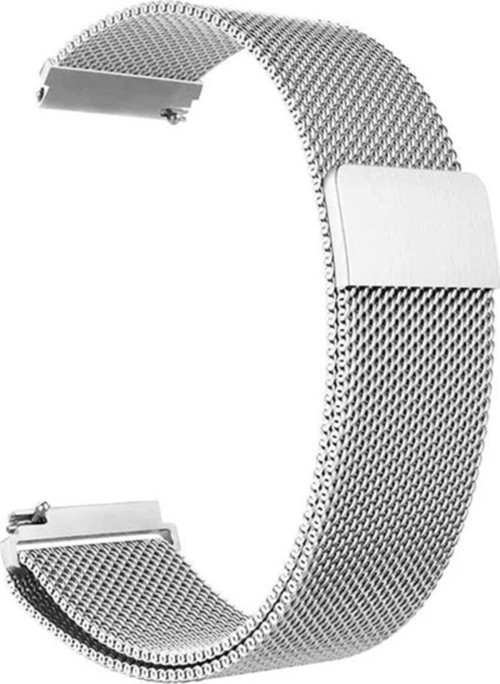 Samsung Galaxy Watch 3 Uyumlu 45mm Kordon Hasır Metal Örgülü Gümüş