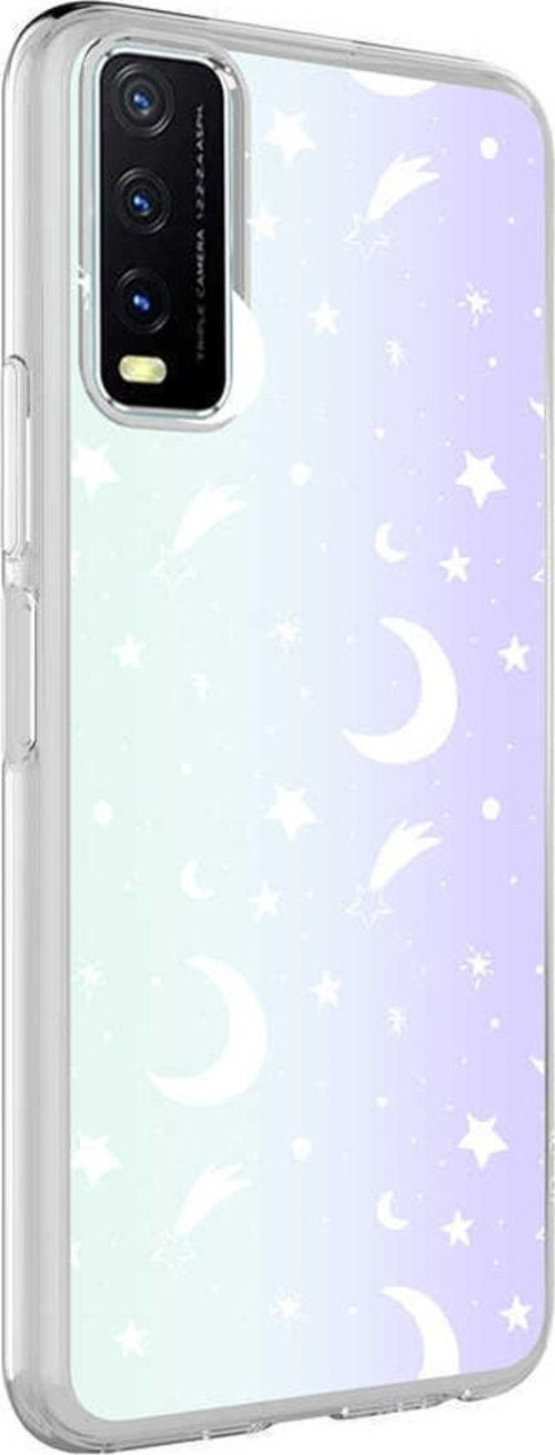Vivo Y11s Ile Uyumlu Kılıf Parlayan Fosfor Yüzeyli Desenli Kapak Moon