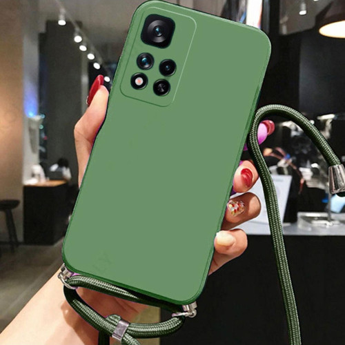 Tecno Camon 19 Neo Ipli Boyun Askılı Silikon Kılıf Dulcet Epiphany Kılıf Koyu Yeşil Uyumlu