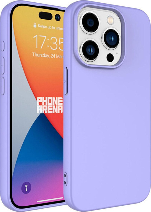 iPhone 15 Pro Max ile Uyumlu Kılıf Kadife Iç Yüzey Silikon Z-Mara Lansman Vieri Kılıf Lila
