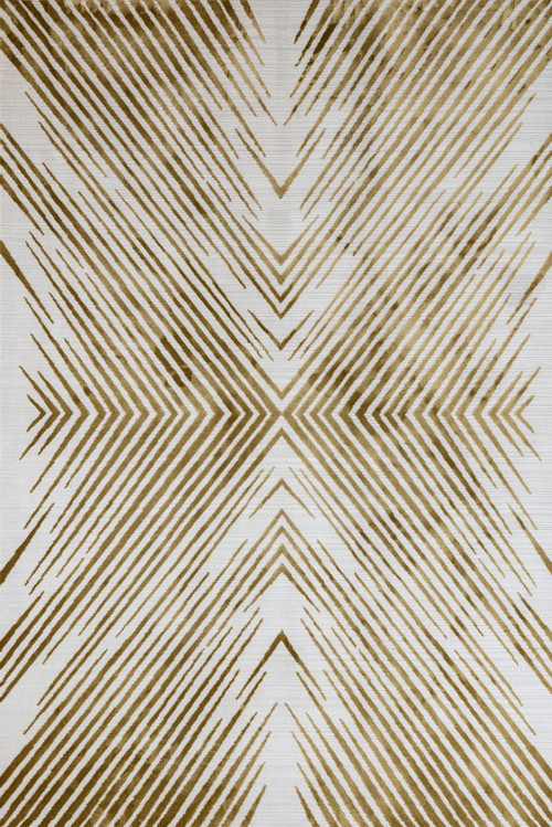 Gold Geometrik Etnik Modern Desenli Pamuk Makinada Yıkanabilir Hav Toz Vermez Leke Tutmayan Kaymaz Taban Dijital Makine Baskı Salon Yolluk Mutfak Halı