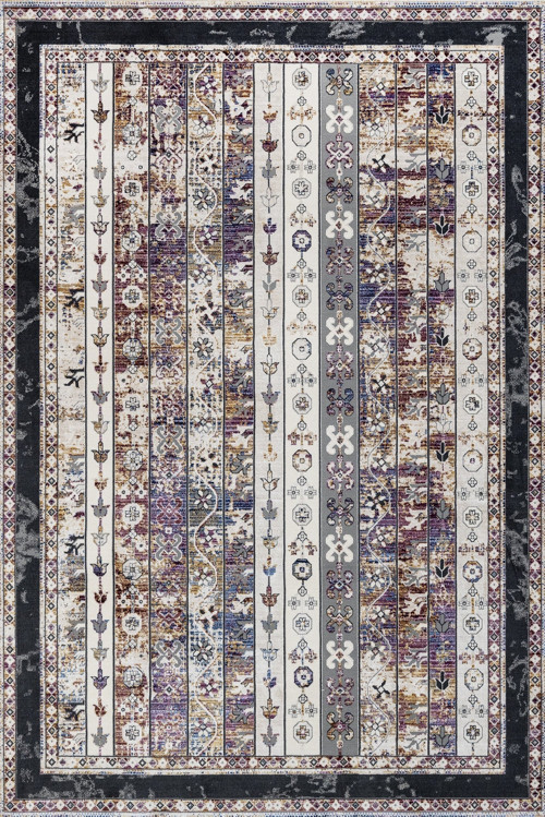 Bordo Geometrik Etnik Modern Desenli Pamuk Makinada Yıkanabilir Hav Toz Vermez Leke Tutmayan Kaymaz Taban Dijital Makine Baskı Salon Yolluk Mutfak Halı