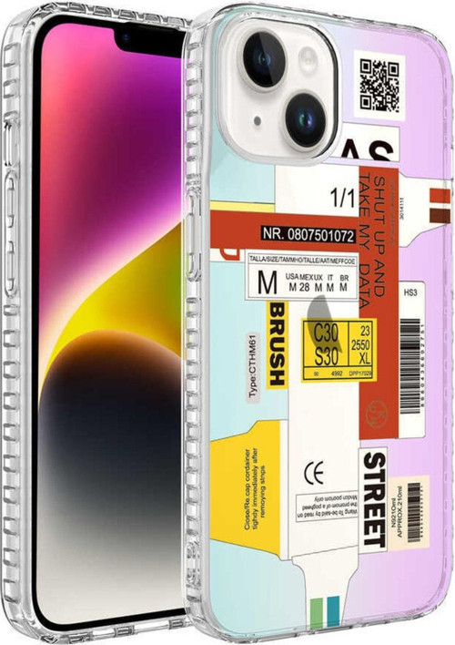 Iphone 14 Plus Ile Uyumlu Kılıf Desenli Airbag Kenarlı Renkli Desenli Street Silikon