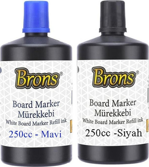 Mavi Siyah Yazı Tahta Kalem Mürekkebi 250ml 1 Adet Brons Tahta Kalemi Mürekkebi Kolay Silinebilir 250gr Okul Sınıf