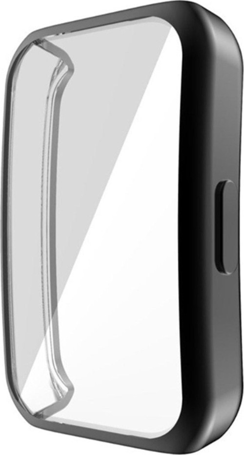 Huawei Watch Honor Band 7 ile uyumlu Şeffaf Tam Kapatan Çerceve PC Kasa Koruma Gard Çerçeve Siyah