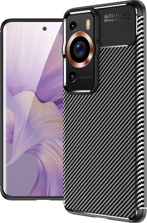Huawei P60 Pro ile Uyumlu Kılıf Karbon Delüx Parmak Izi Yapmayan Ultra Slim Tpu Silikon Siyah