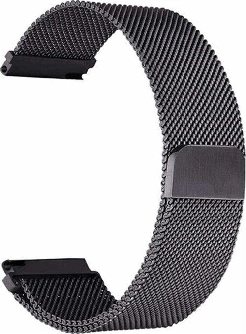 Huawei Watch Gt 3 Pro Ile Uyumlu 46 Mm Kordon Hasır Metal Örgülü Siyah