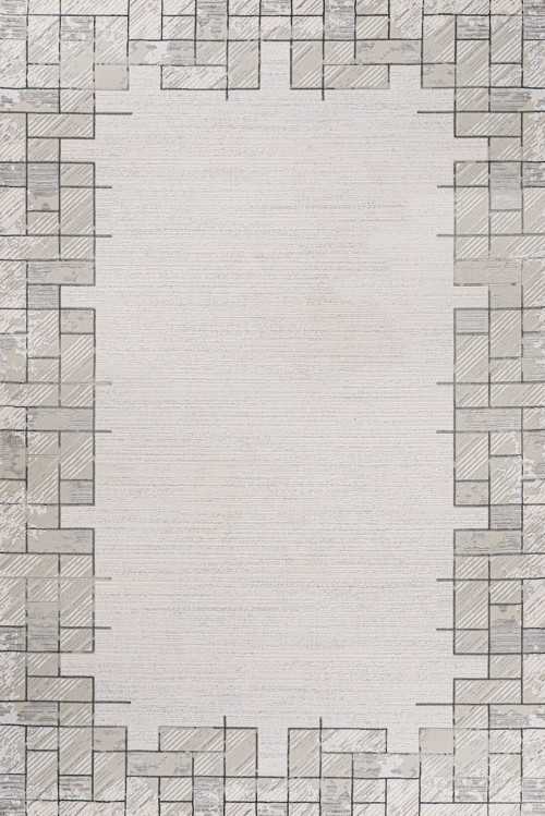 Gri Geometrik Etnik Modern Desenli Pamuk Makinada Yıkanabilir Hav Toz Vermez Leke Tutmayan Kaymaz Taban Dijital Makine Baskı Salon Yolluk Mutfak Halı