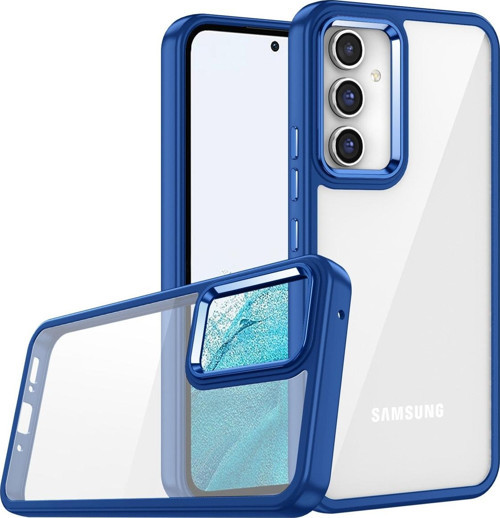 Galaxy A54 Ile Uyumlu Kılıf Kontrast Renk Tasarımlı Cynosure Kapak Lacivert