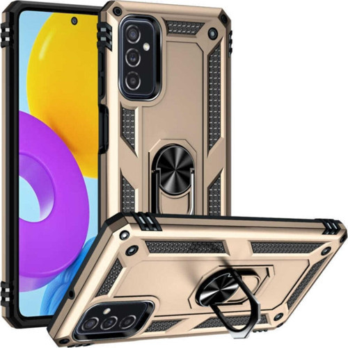 Galaxy M52 Kılıf Shockproof Yüzük Tutuculu Vega Gold