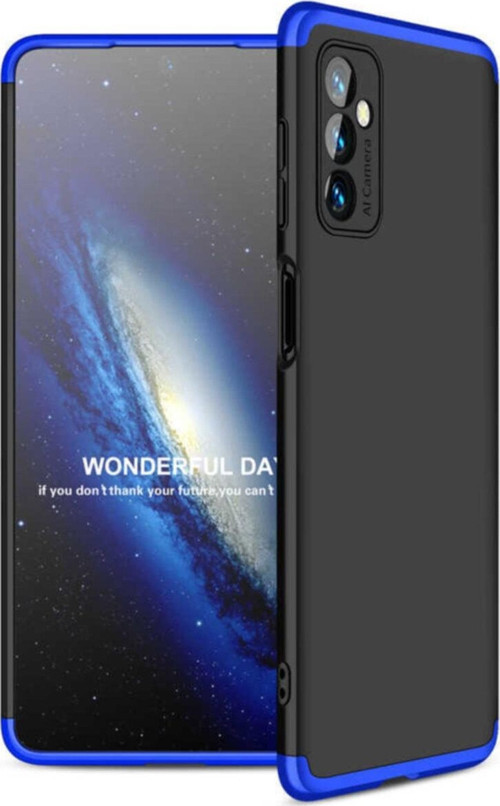 Galaxy M52 Kılıf Soft Hard Koruma Ays Siyah-mavi