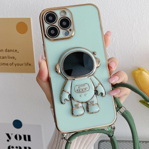 Galaxy Note 20 Ultra ile Uyumlu Ipli Boyun Askılı Astronot Figürlü Silikon Kılıf Pastel Renkli Kılıf