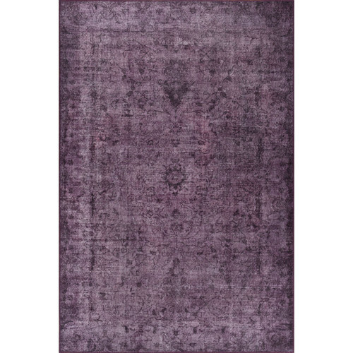 Hereford Klasik Mor Polyester Dikdörtgen Modern Desenli Pamuk Makinada Yıkanabilir Hav Toz Vermez Leke Tutmayan Kaymaz Taban Dijital Makine Baskı Salon Yolluk Mutfak Halı